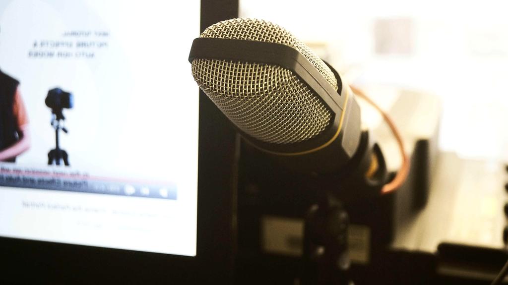 Microphone on stage ready for presentation